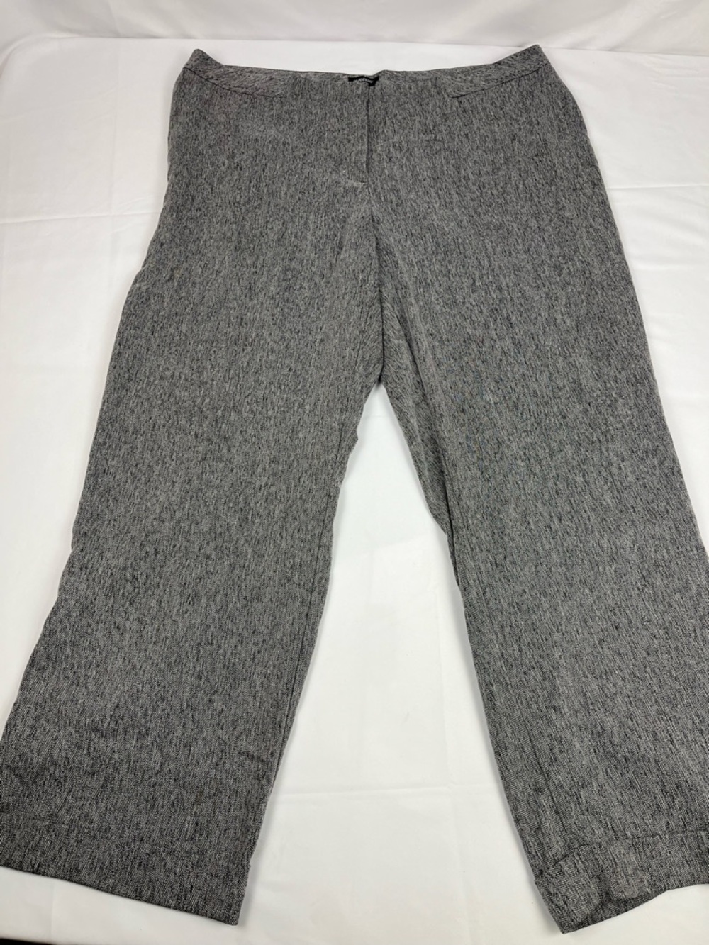 Avenue Stretch Dress Pants Women Plus Size 22W Gray Herringbone Work